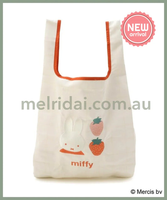 MIFFY | Dick Bruna Miffy Strawberry Embroidered Eco Bag 530x300mm (Strawberry＆Tulip)