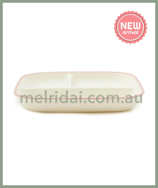 MIFFY | Dick Bruna Miffy Tulip Divided Plate 214×214×30mm(Strawberry＆Tulip) - microwave and dishwasher safe