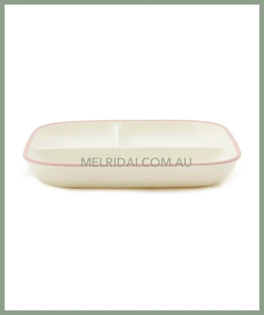 MIFFY | Dick Bruna Miffy Tulip Divided Plate 214×214×30mm(Strawberry＆Tulip) - microwave and dishwasher safe