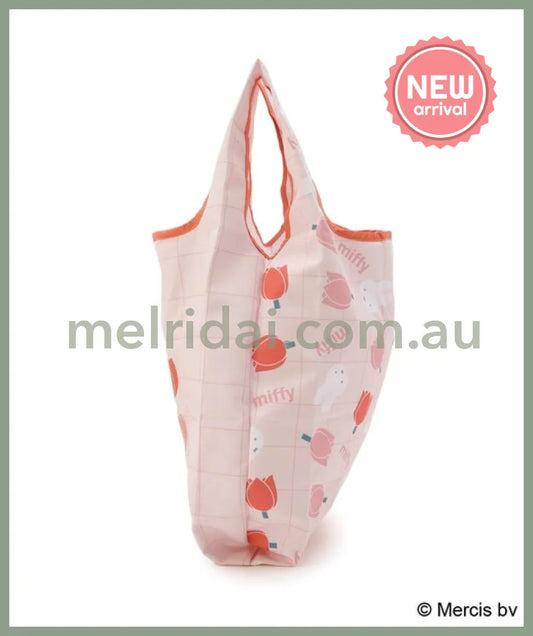 MIFFY | Dick Bruna Miffy Tulip Embroidered Eco Bag 530x300mm (Strawberry＆Tulip)