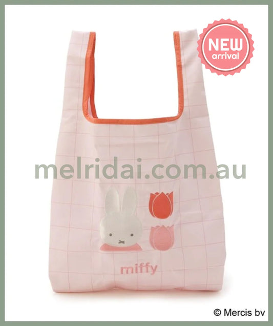MIFFY | Dick Bruna Miffy Tulip Embroidered Eco Bag 530x300mm (Strawberry＆Tulip)