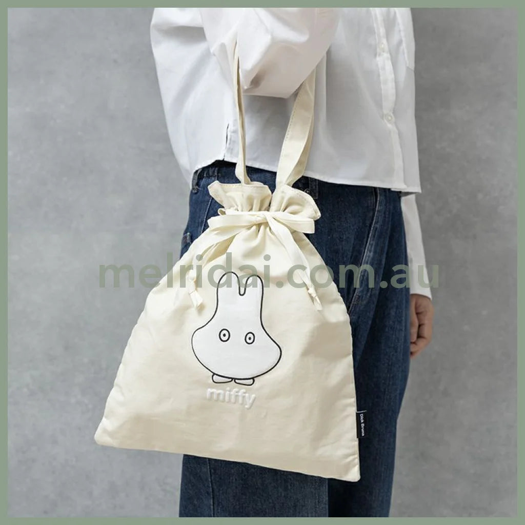 MIFFY | Drawstring Tote Bag 390 x 330mm (Beige Ghost)