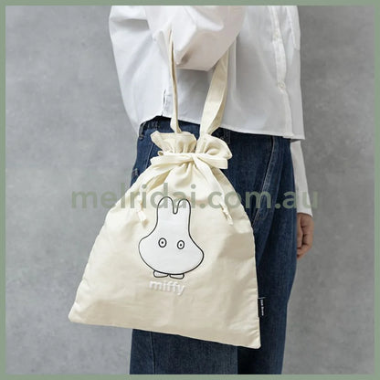 MIFFY | Drawstring Tote Bag 390 x 330mm (Beige Ghost)