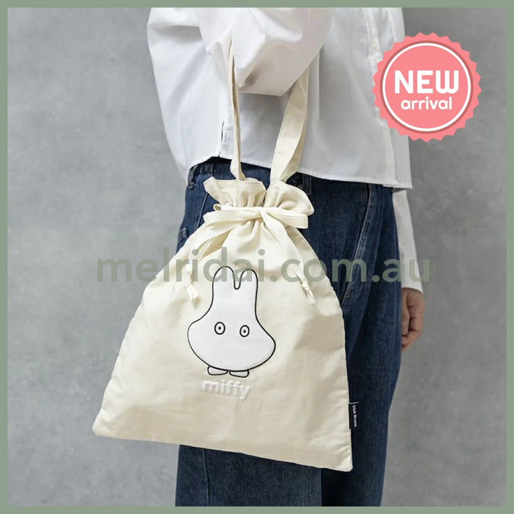 MIFFY | Drawstring Tote Bag 390 x 330mm (Beige Ghost)