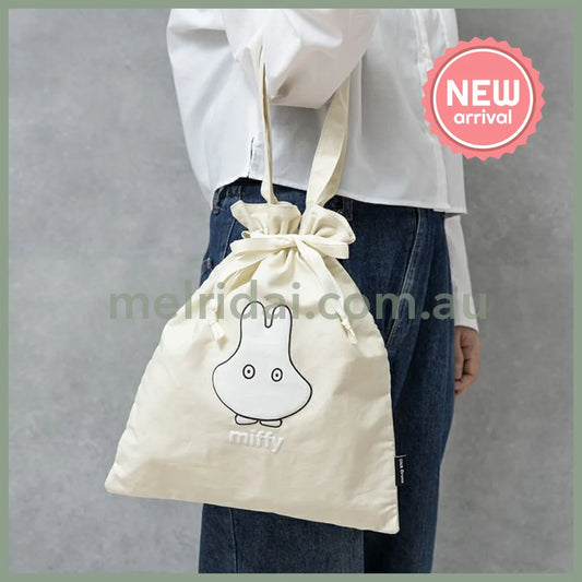 MIFFY | Drawstring Tote Bag 390 x 330mm (Beige Ghost)