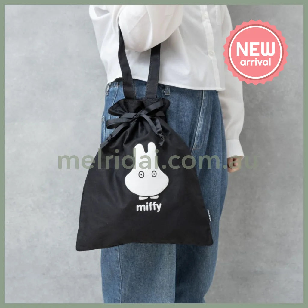 MIFFY | Drawstring Tote Bag 390 x 330mm (Black Ghost)