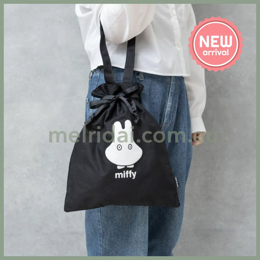 MIFFY | Drawstring Tote Bag 390 x 330mm (Black Ghost)
