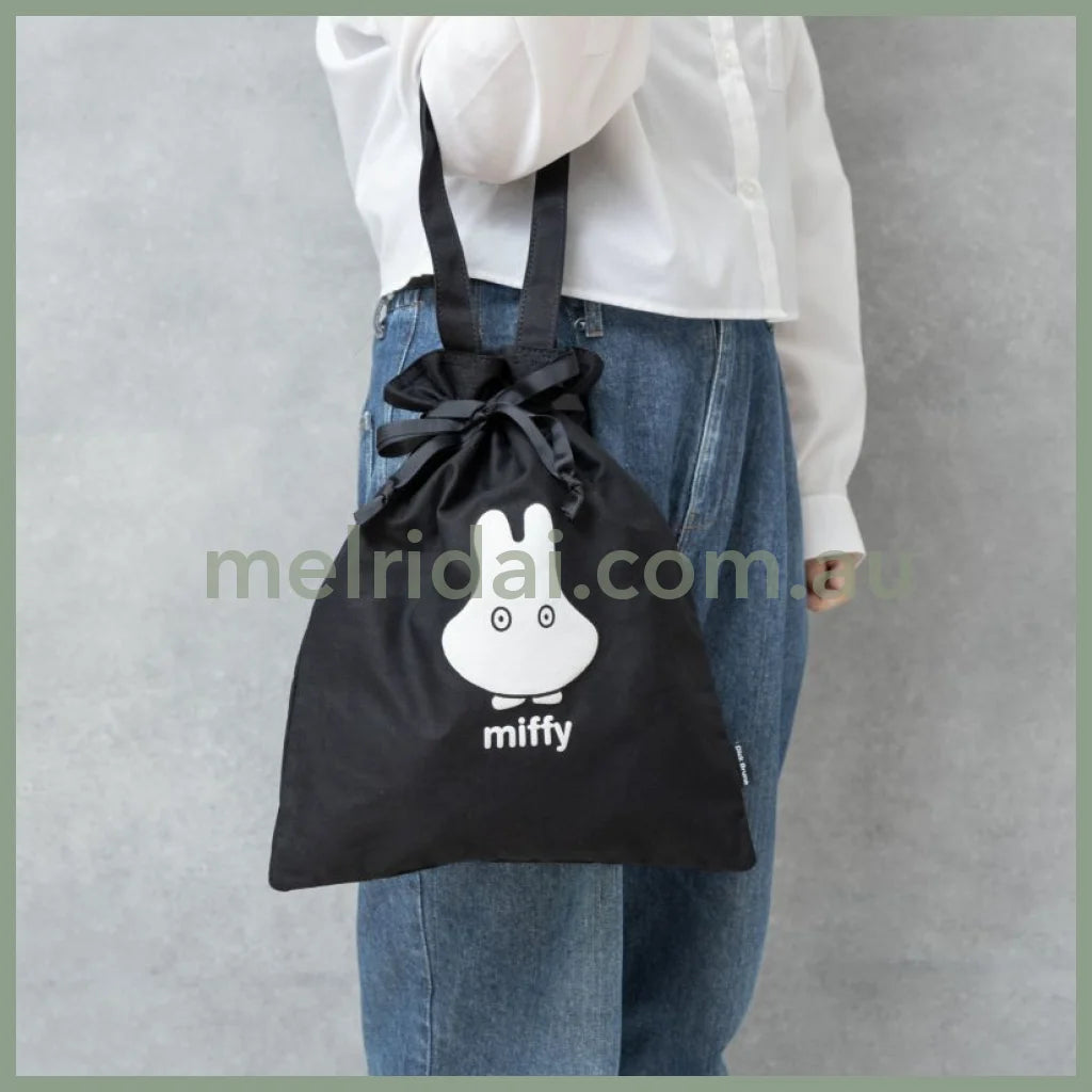 MIFFY | Drawstring Tote Bag 390 x 330mm (Black Ghost)