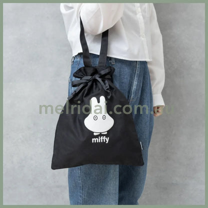 MIFFY | Drawstring Tote Bag 390 x 330mm (Black Ghost)
