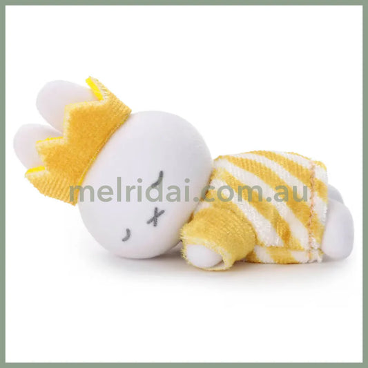 Miffy | Gold & Black Sleeping Friend Flocked Mascot Plush Toy Plush Doll with Box 85×50×50mm (Crown Border 70th