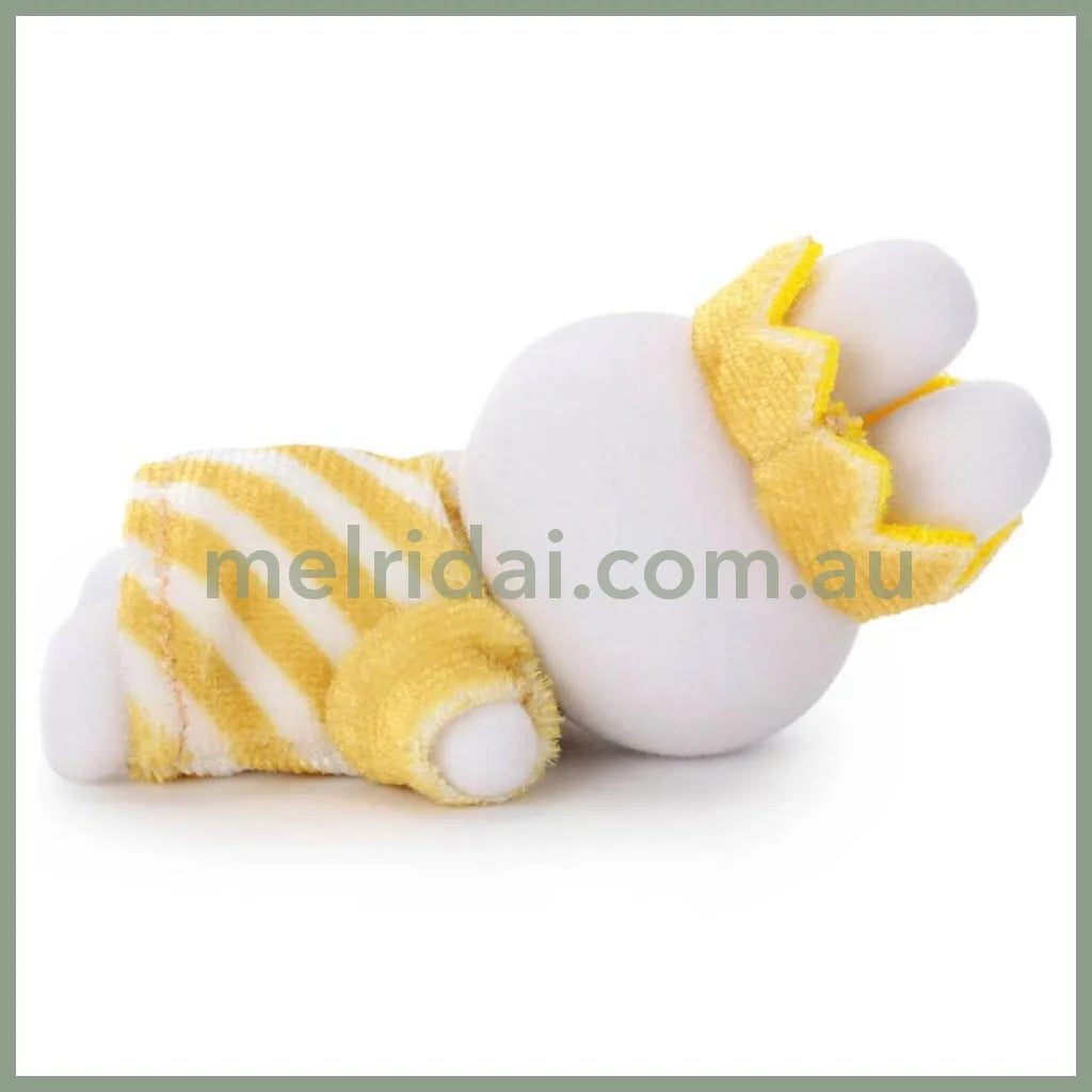 Miffy | Gold & Black Sleeping Friend Flocked Mascot Plush Toy Plush Doll with Box 85×50×50mm (Crown Border 70th