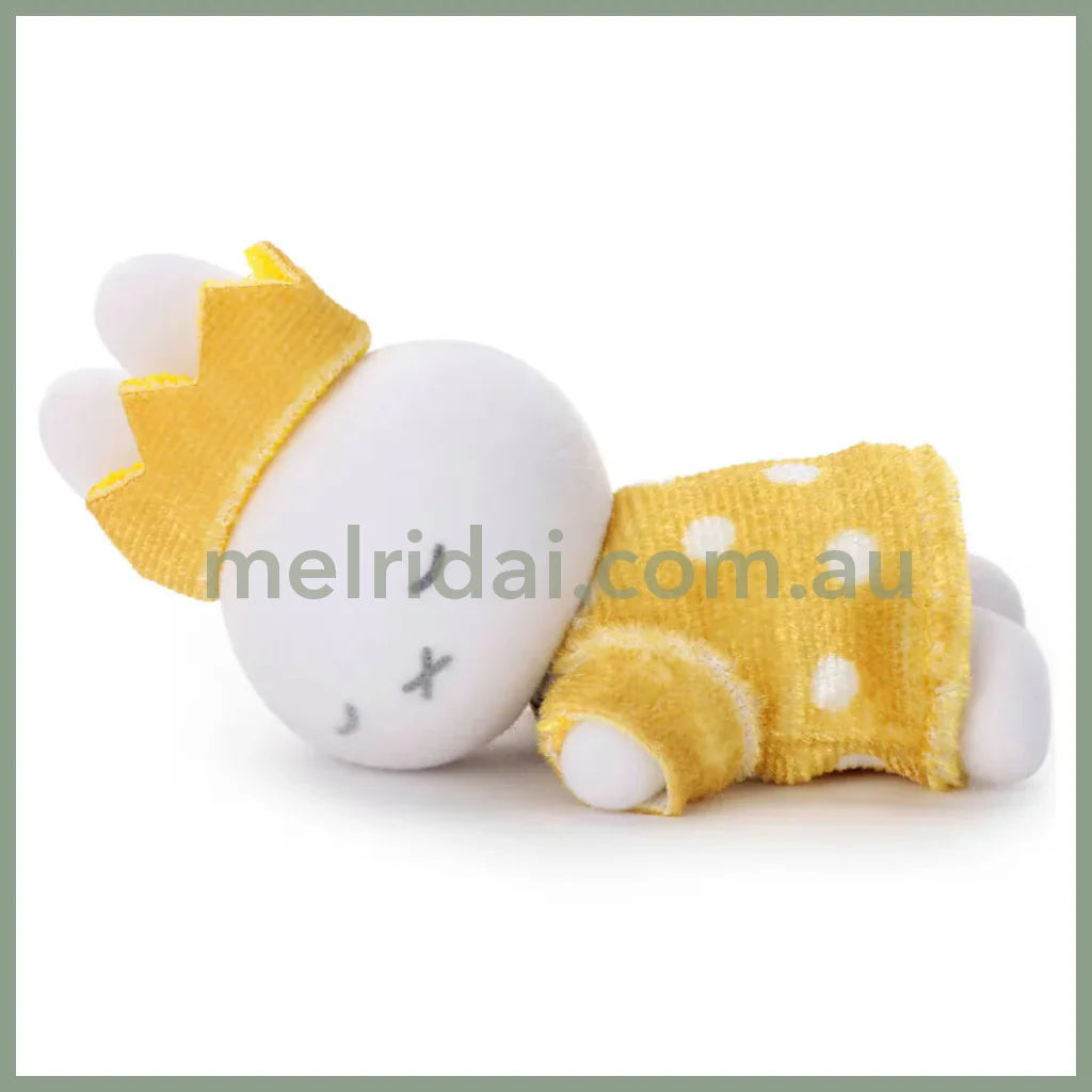 Miffy | Gold & Black Sleeping Friend Flocked Mascot Plush Toy Plush Doll with Box 85×50×50mm (Crown Dot 70th
