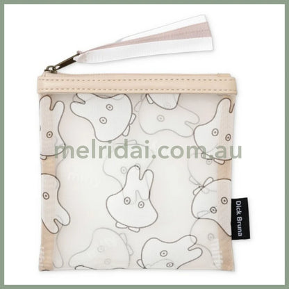 MIFFY | Mesh Flat Pouch Square Mini Pouch 140 x 140mm (Beige Ghost)