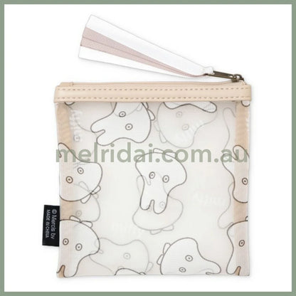 MIFFY | Mesh Flat Pouch Square Mini Pouch 140 x 140mm (Beige Ghost)