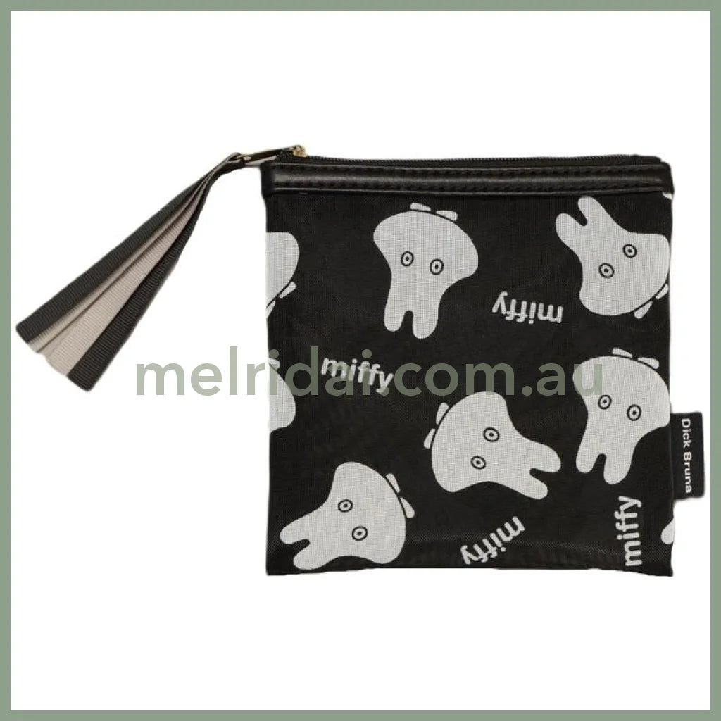 MIFFY | Mesh Flat Pouch Square Mini Pouch 140 x 140mm (Black Ghost)