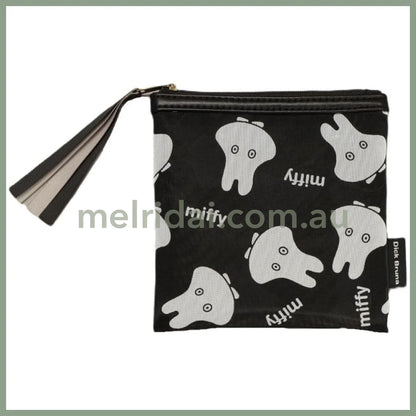 MIFFY | Mesh Flat Pouch Square Mini Pouch 140 x 140mm (Black Ghost)
