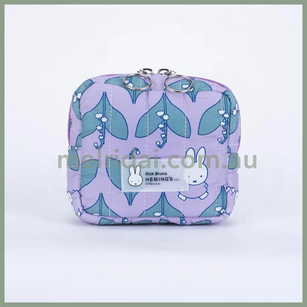 MIFFY x HEMING’S | Quilted Square Pouch 120 x 110 x 50mm (Lily)