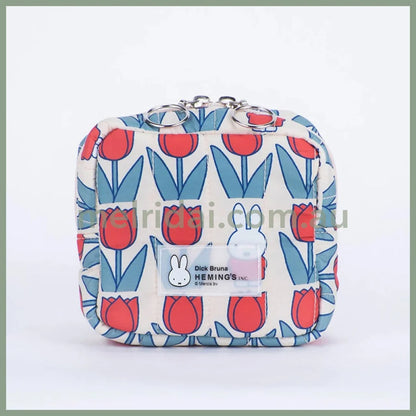 MIFFY x HEMING’S | Quilted Square Pouch 120 x 110 x 50mm (Tulip)
