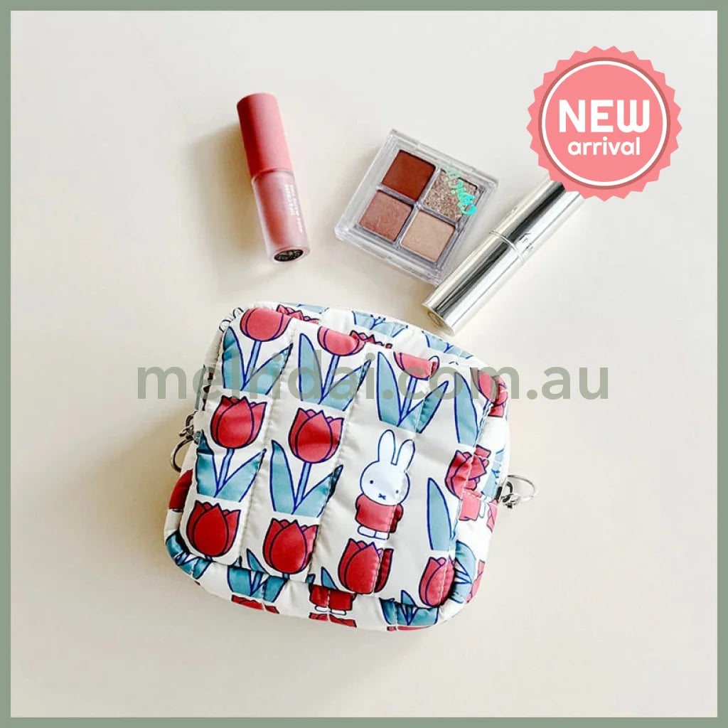 MIFFY x HEMING’S | Quilted Square Pouch 120 x 110 x 50mm (Tulip)
