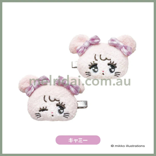 Mikko Illustrations | Mascot Hair Clip Set 62×80×34mm (Cammy Ribbon)