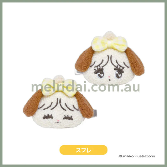 Mikko Illustrations | Mascot Hair Clip Set 62×80×34mm (Souffle Ribbon)