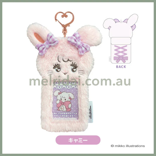 Mikko Illustrations | Mofumofu Card Holder Photo Keychain H92×W66mm (Cammy Ribbon)