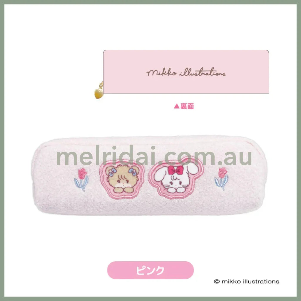 Mikko Illustrations | Mofumofu Fluffy Long Pouch H60×W200×D55mm (Pink)
