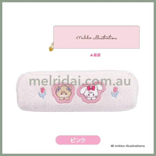 Mikko Illustrations | Mofumofu Fluffy Long Pouch H60×W200×D55mm (Pink)