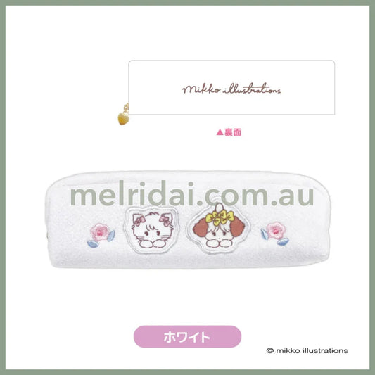 Mikko Illustrations | Mofumofu Fluffy Long Pouch H60×W200×D55mm (White)