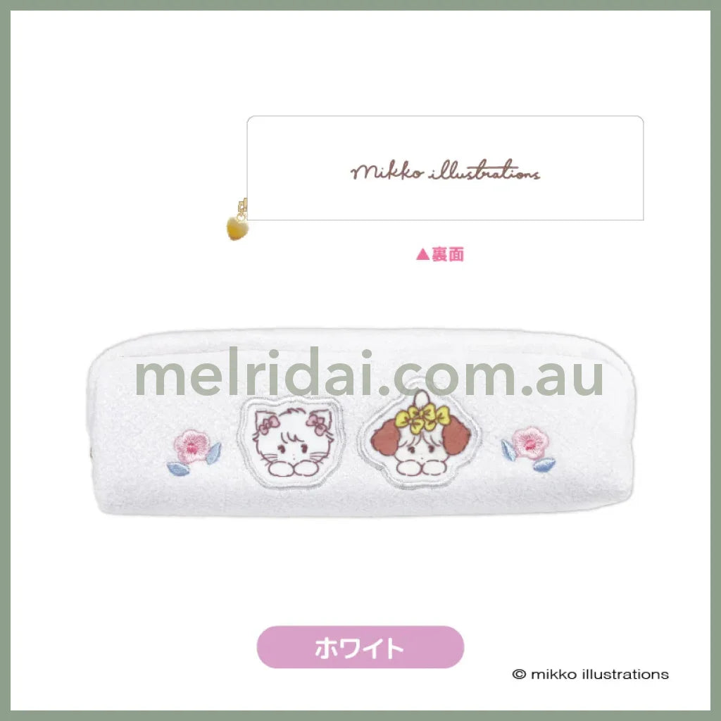 Mikko Illustrations | Mofumofu Fluffy Long Pouch H60×W200×D55mm (White)