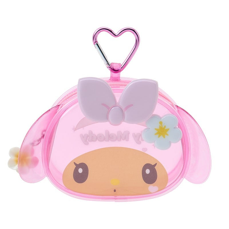 SANRIO | My Melody Face-Shaped Clear Mini Pouch 120×40×95mm (Sparkling Summer)