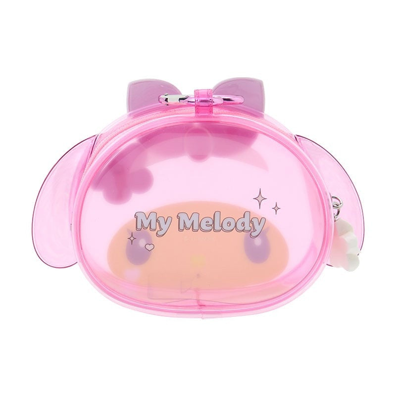 SANRIO | My Melody Face-Shaped Clear Mini Pouch 120×40×95mm (Sparkling Summer)