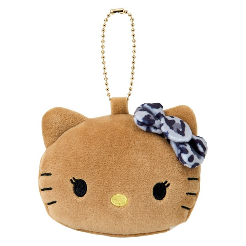 SANRIO | Hello Kitty Plush Mirror Keychain Bag Charm 100x90x55mm (Black Nostalgic 90s Hibiscus)