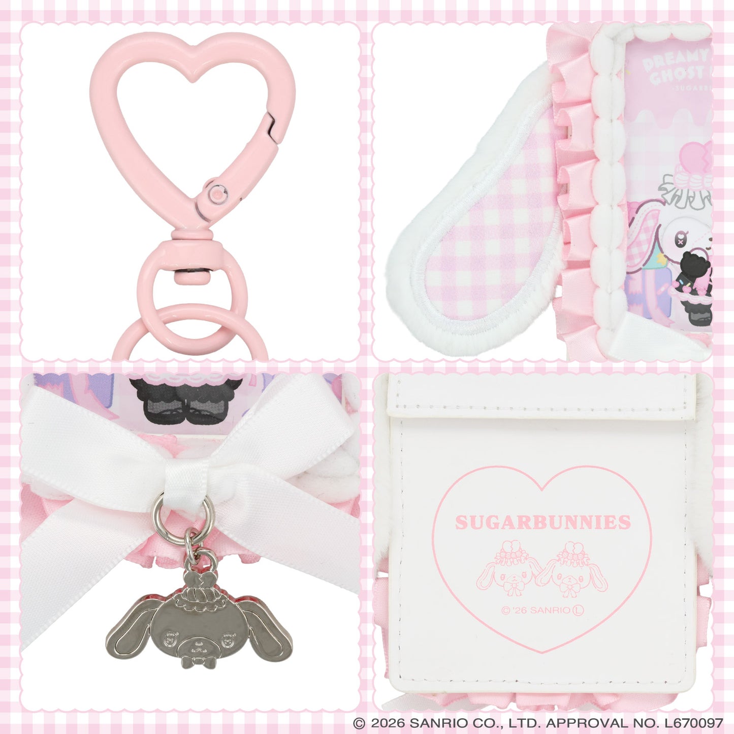 SANRIO | Sugarbunnies Shirousa Pass Case 173×193mm (Dreamy Sweets Ghost House)