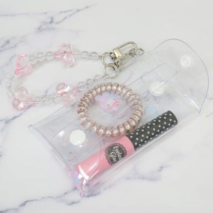 SANRIO | Clear Multi Case with Colorful Bead Chain 110×60×20mm (My Melody 50th Anniversary)