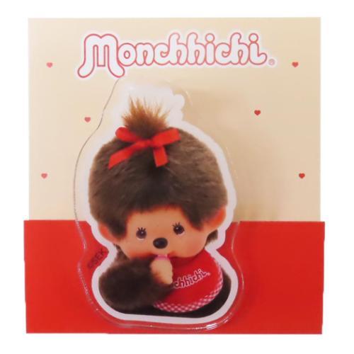 【Made In Japan】Monchhichi | Acrylic Clip 46.8X59Mm (Girl)