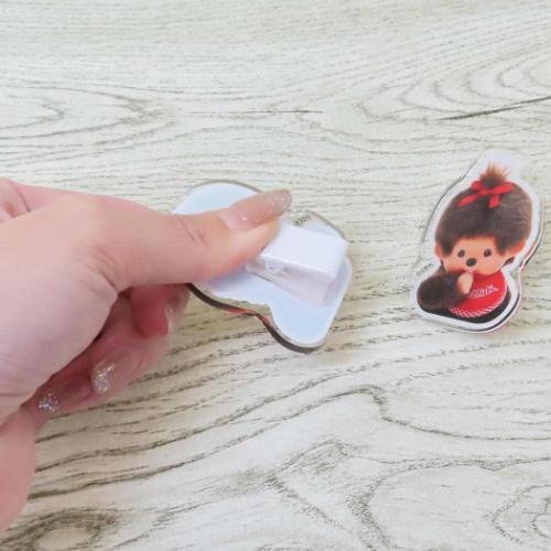 【Made In Japan】Monchhichi | Acrylic Clip 46.8X59Mm (Girl)