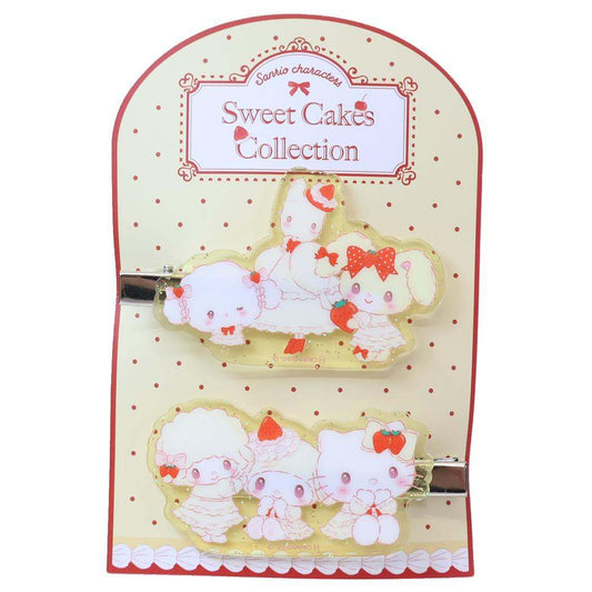 SANRIO | Acrylic Hair Clip Multi-clip 75x40x10mm (Sweet Cake Collection)