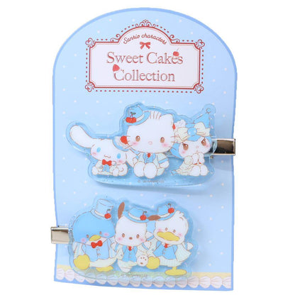 SANRIO | Acrylic Hair Clip Multi-clip 75x40x10mm (Sweet Cake Collection)