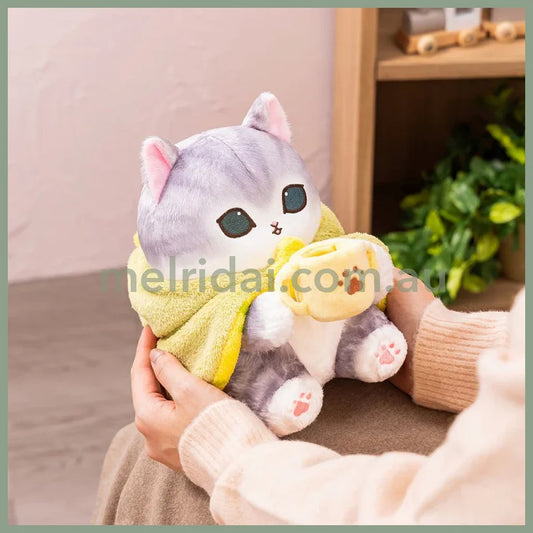 MOFUSAND | Baby Dinosaur Cat Cup Plush Toy Plush Doll 215×190×215mm (Fluffy Poncho Hoodie)