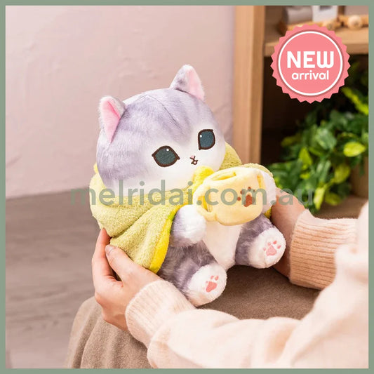 MOFUSAND | Baby Dinosaur Cat Cup Plush Toy Plush Doll 215×190×215mm (Fluffy Poncho Hoodie)