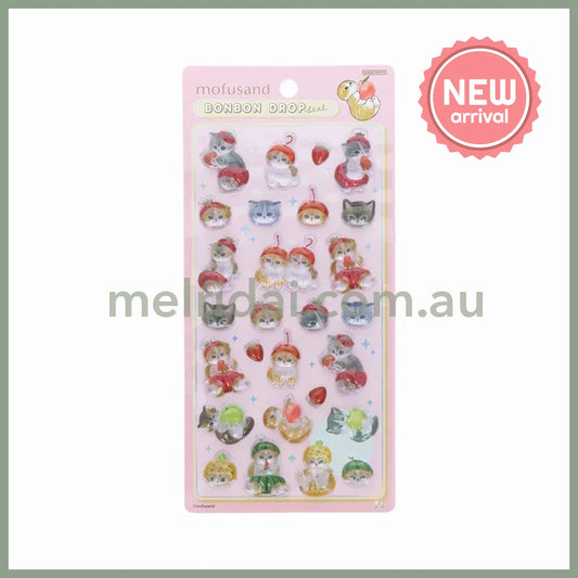 MOFUSAND | Bonbon Drop Seal 3D Sticker 200×95×7mm (Cats Cherry Fruit Nyan)