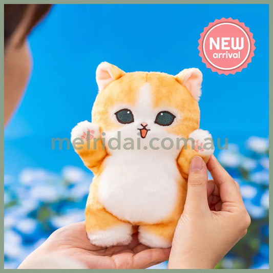 MOFUSAND | Brown and White Standing Plush Toy Plush Doll 175×120×100mm (Hyokkori! Tachimasu Nyan)