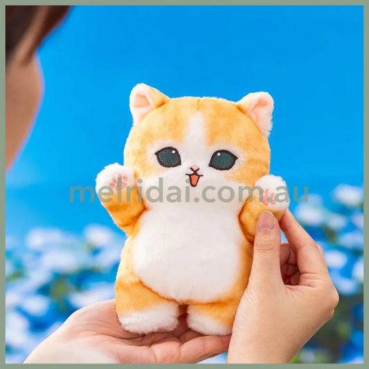 MOFUSAND | Brown and White Standing Plush Toy Plush Doll 175×120×100mm (Hyokkori! Tachimasu Nyan)