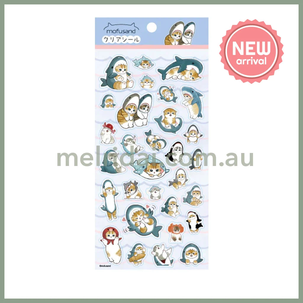 Mofusand | Cat Shark Clear Seal Sticker 90×175mm (079)