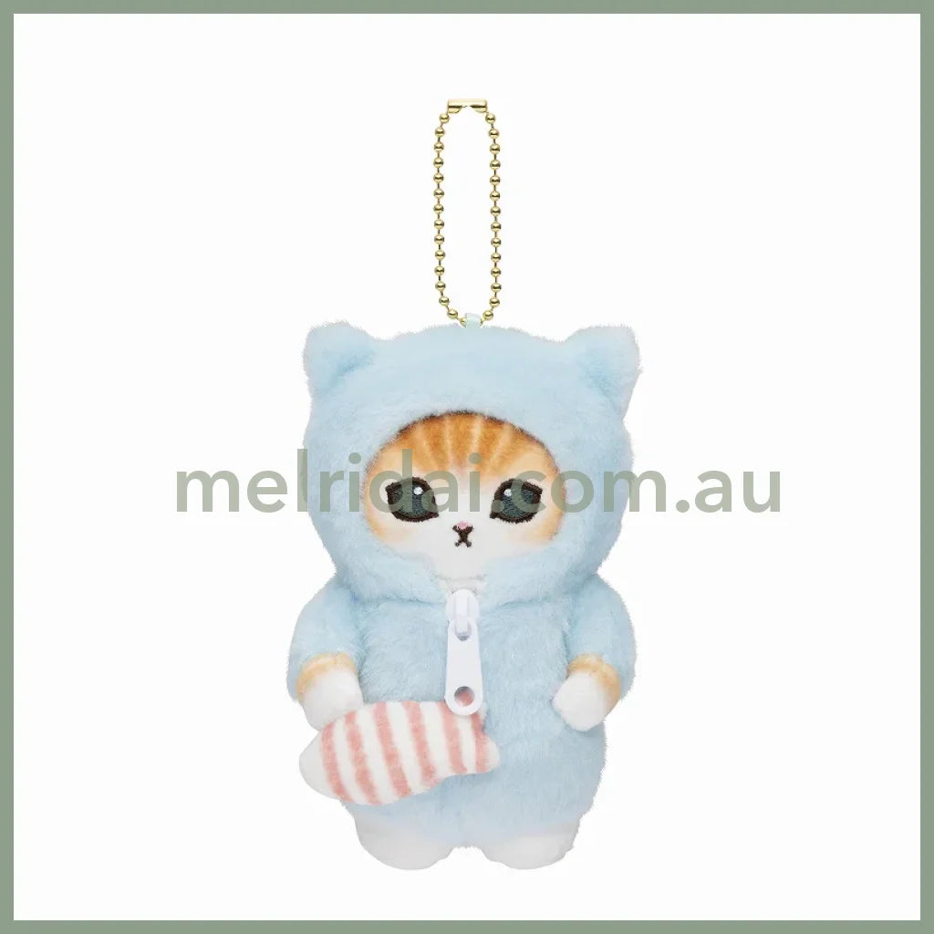 Mofusand | Costume Mascot Holder Plush Keychain H125×W100×D100Mm 猫福 睡衣派对 毛绒挂件/包挂/钥匙链 Blue