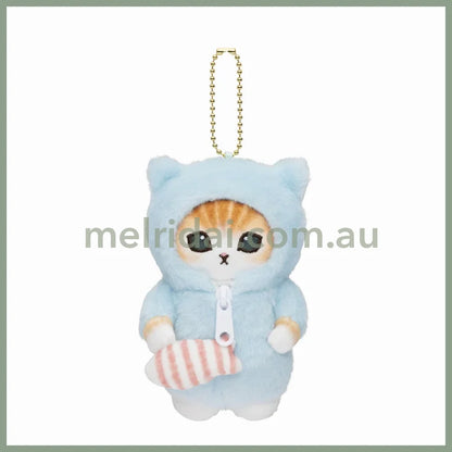Mofusand | Costume Mascot Holder Plush Keychain H125×W100×D100Mm 猫福 睡衣派对 毛绒挂件/包挂/钥匙链 Blue