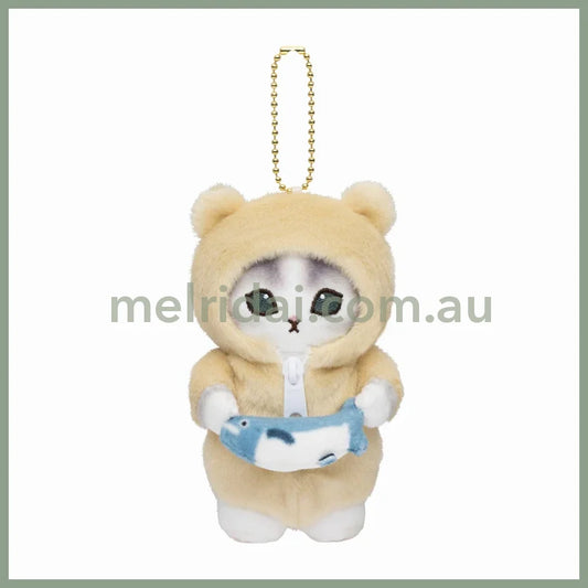 MOFUSAND | Costume Mascot Holder Plush Keychain H125×W100×D100mm (Yellow Bear Pajamas)