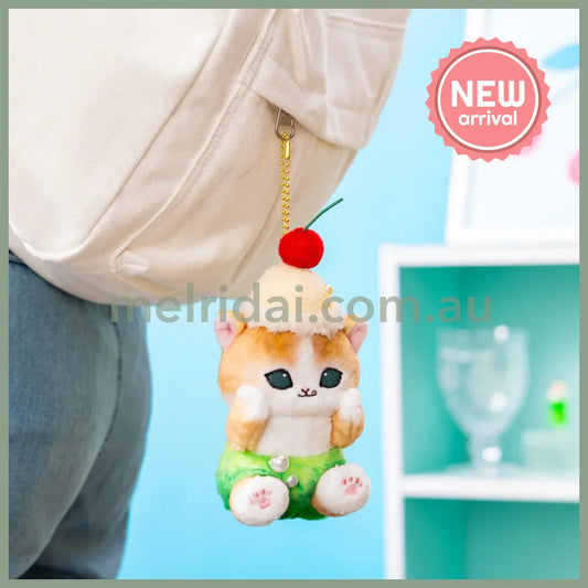 MOFUSAND | Cream Soda Cat Mascot Holder Keychain Bag Charm 150 x 80 x 80mm (Diner)