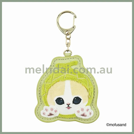 MOFUSAND | Fluffy and Fuzzy Patch Keychain 78×65×10mm (Melon Cat Nyan)